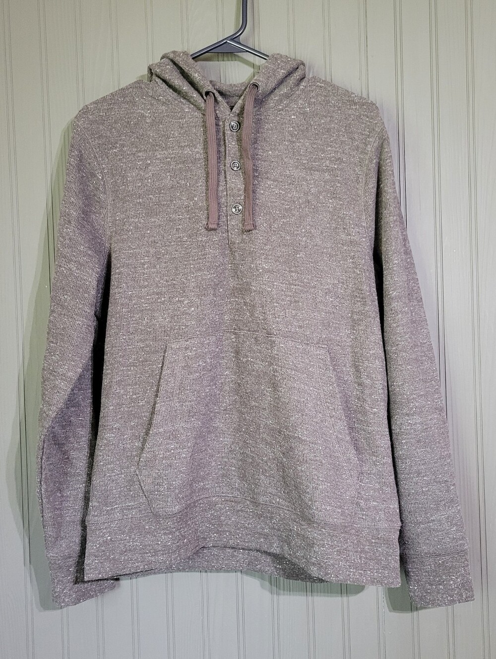Banana Republic Hooded Henley Sweatshirt Sweater Eco Hoodie Brown Men's Medium